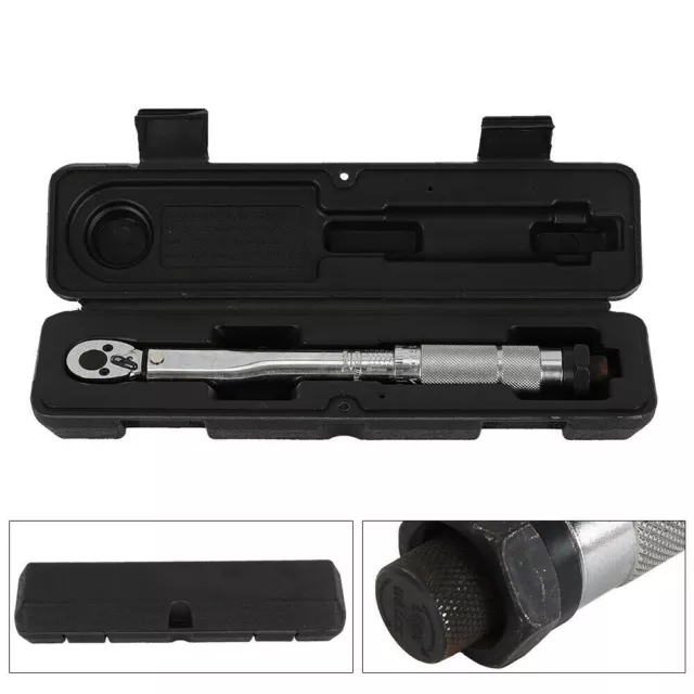 1/4 Zoll Drehmomentschlüssel 5-25 Nm Drehmoment Ratsche Schlüssel + Koffer Neu