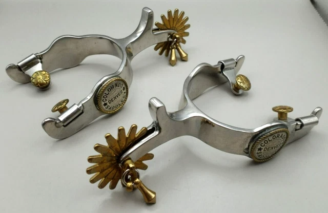 Denver Colorado Saddlery Silver & Gold Tone Metal Decorative Dress Spurs