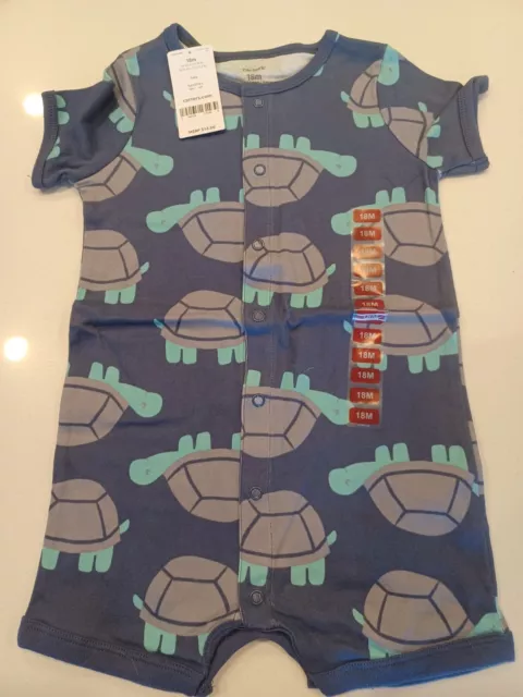 Carters New Tags Baby Boy One Piece Romper 18 Months Outfit Summer Turtle