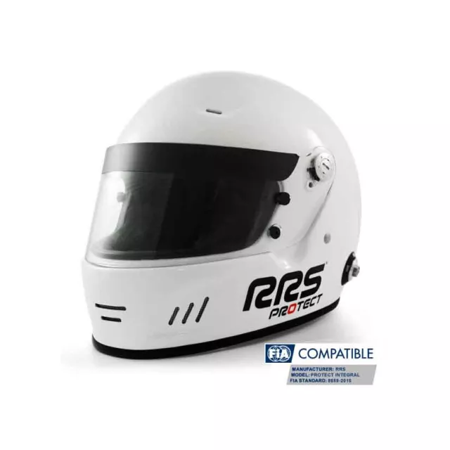 RRS Protect Full Face Circuit Helmet FIA 8859-2015 SNELL SA2020 White Medium