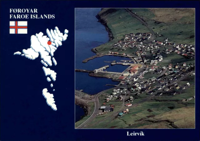 Postcard Faroe Islands Färöer-Inseln Færøerne Føroyar Postkarte Leirvik color AK
