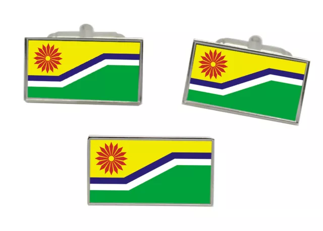 Mpumalanga (Südafrika) Flagge Manschettenknopf Und Krawattennadel Set