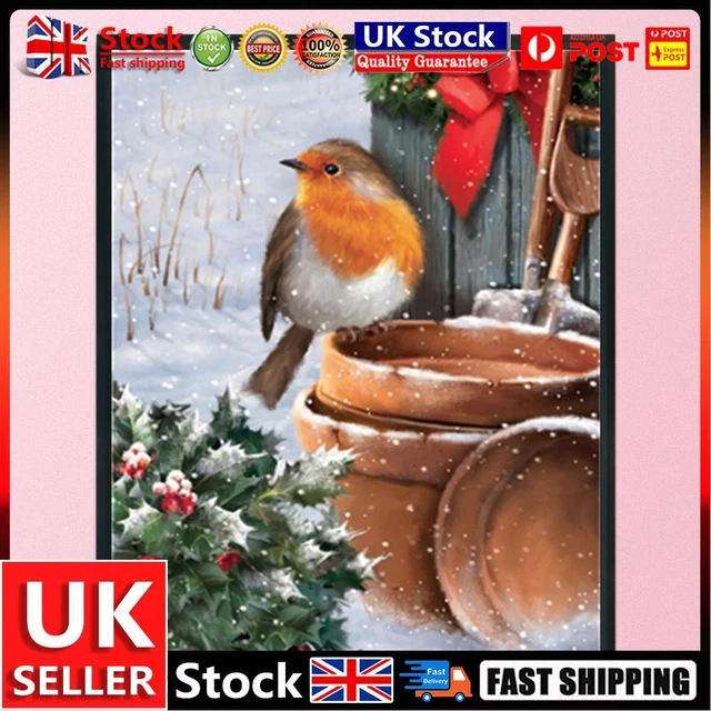 Christmas Robin Full Cross Stitch 11CT Cotton Thread DIY Printed Embroidery Kits