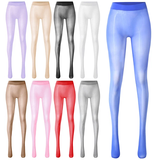 DE WOMENS GLOSSY Strumpfhose Nahtlose Bodystockings Ultra-weiche ...