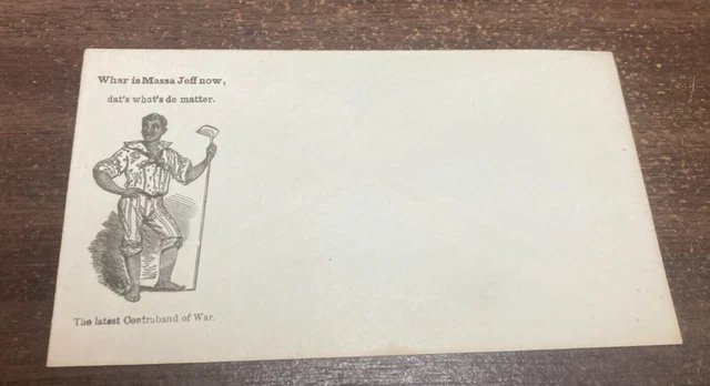 Kappystamps Civil War Patriotic Cover Unused "Whay Is Massa Jeff Now" Bv94 Kappystamps Civil War Patriotic Cover Unused "Whay Is Massa Jeff Now" Bv94