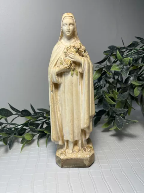 Ancienne Statuette de Sainte Thérèse en Résine Statue Christianisme Santa Teresa