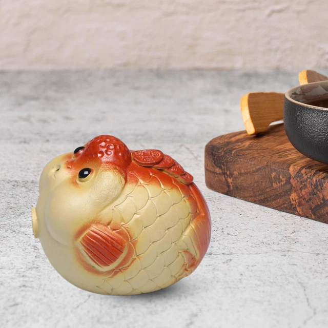 Mini Goldfish Statue Tea Pet Sculpture Figurine de poisson rouge pour table