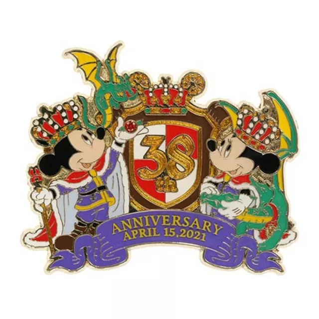 Tokyo Disney Resort TDL 38th Anniversary Mickey Minnie Pin 2021