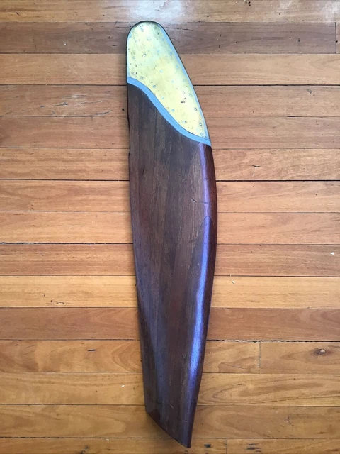 Vintage brass wrapped wooden 1/2  Aeroplane propeller  mancave bar WW1 .