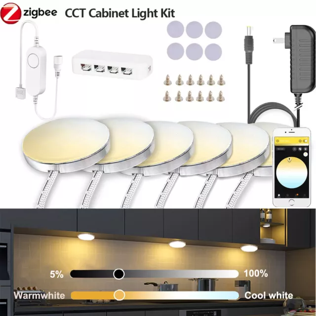 DC12V Zigbee 3.0 Tuya CCT LED Küche unter Schrank Licht Kit APP Voice für Alexa