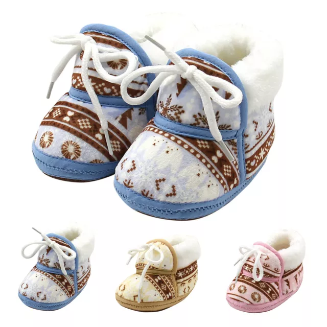 Newborn Baby Winter Warm Fleece Booties Toddler Boy Girl Infant Shoes Snow Boots