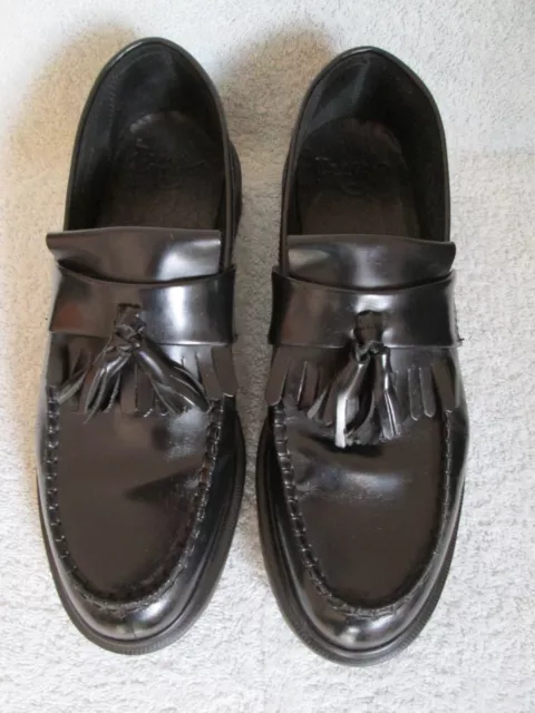 DR MARTENS ADRIAN Black Tassel Loafers Polished Black Smooth Leather UK ...