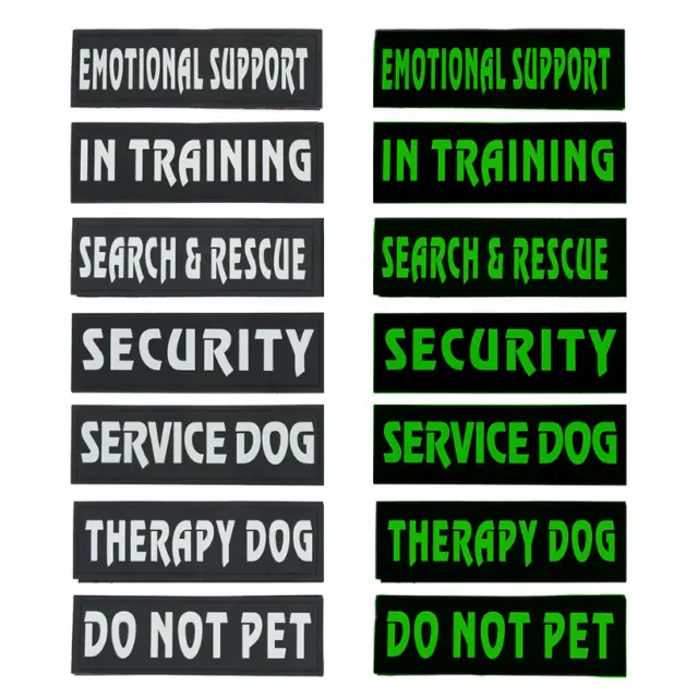 BADGE Patches for Service DOG PET Harness Vest Collars Luminous SECURITY PATCH