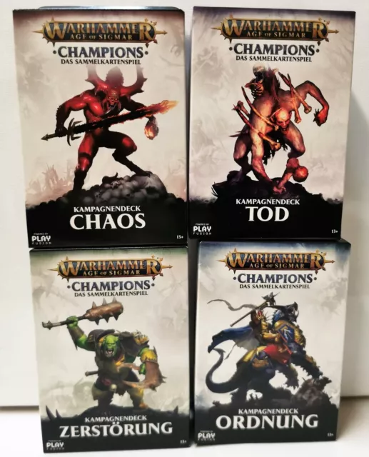 4x Warhammer Age of Sigmar Champions Sammelkartenspiel Kampagnendeck-Set = 4Stck