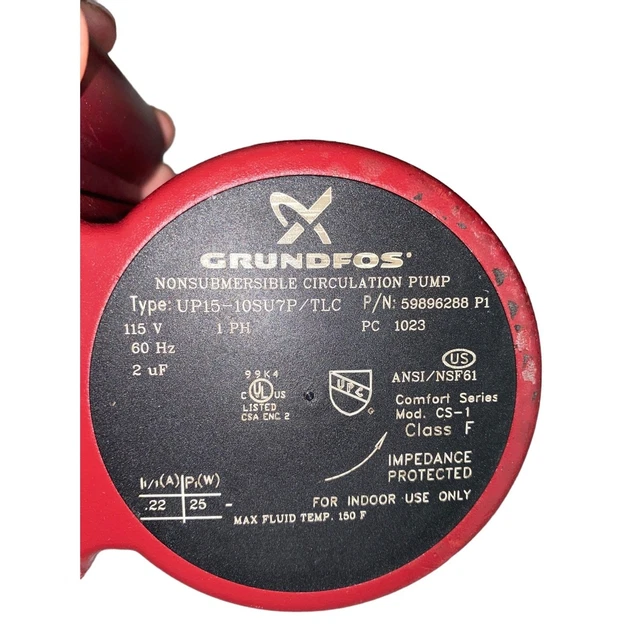 GRUNDFOS NON SUBMERSIBLE Circulation Pump UP1510SU7P ModelCS1 Not
