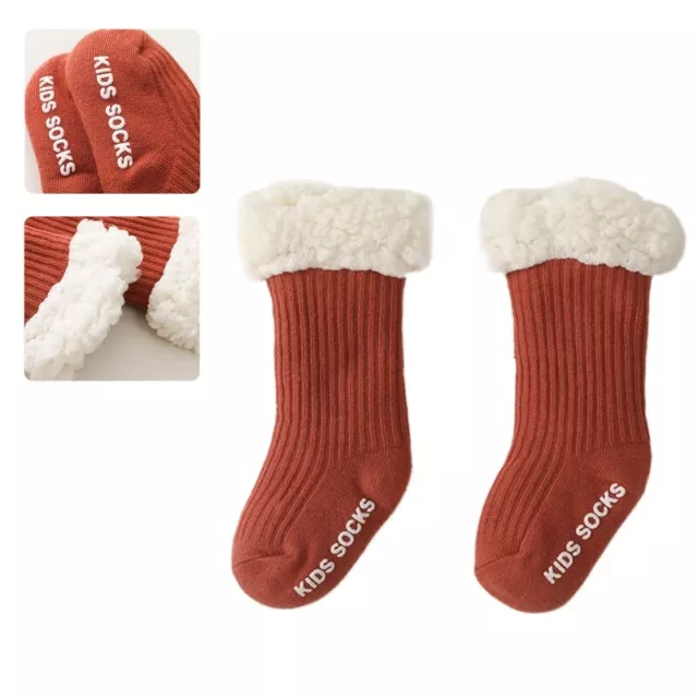 Baby Socks Winter Thicken Warm Floor Socks for Girls Boys Cotton Anti Slip Solid 3