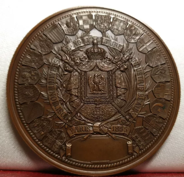 1855 France NAPOLEON III 59mm Medal by Barre Universal exhibition 3