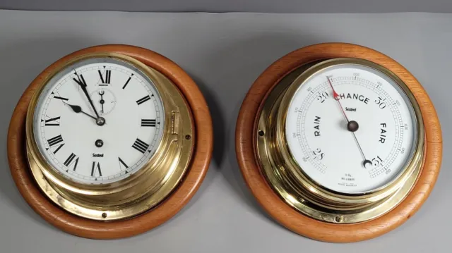 Sestrel Ships / Bulkhead Clock And Barometer Very Good Condition & Fully Working