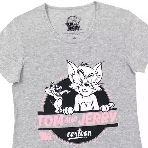 Tom & Jerry S 36 38 Nachthemd Big Shirt Damen Kurzarm Cartoon Schlafanzug Pyjama 3