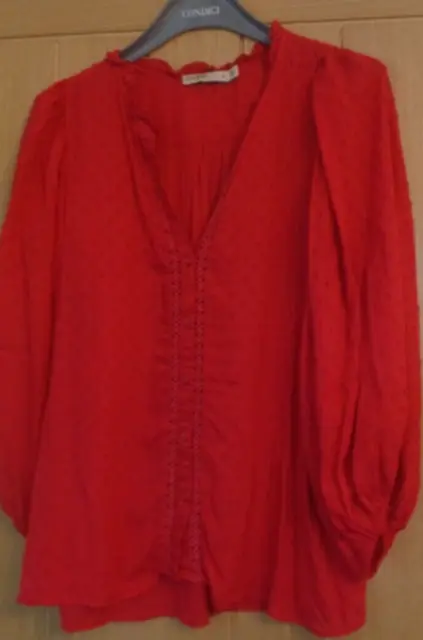 Ladies OASIS fab red loose fitting blouse  top 12 or 14