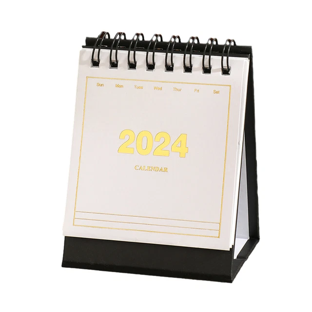 2024 MONTHLY CALENDAR Stand up Small Spiral Desk Minimalist Table