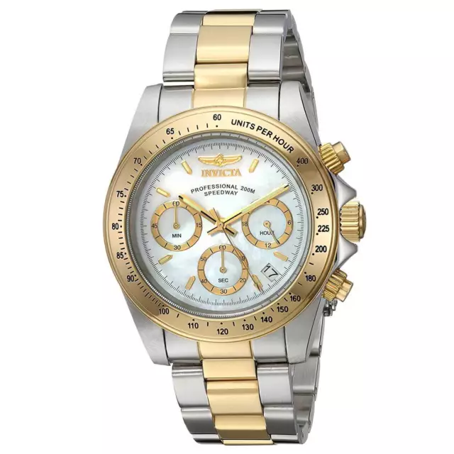 Invicta Men's Watch Speedway White MOP Dial Two Tone Steel Bracelet Dive 24769