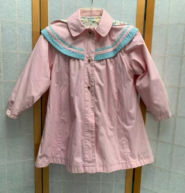 Vintage~Paramount Girl's Easter/Spring Dress Coat~Removable Hood~Pink~ Size 6X