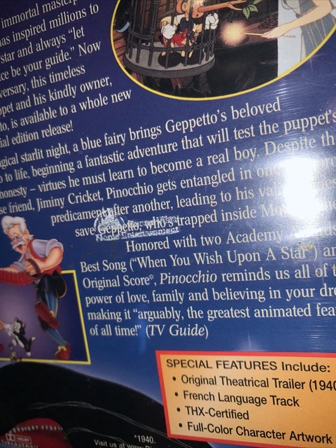 Pinocchio (DVD, 1999) Walt Disney Gold Classic Collection Sealed New! 3