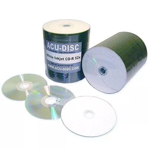 100 x Blank CD-R White Full Face Inkjet Printable disc 52x 700MB 80min A  GRADE