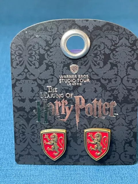 Warner Bros Harry Potter Studio Tour London Gryffindor Shield Earrings New