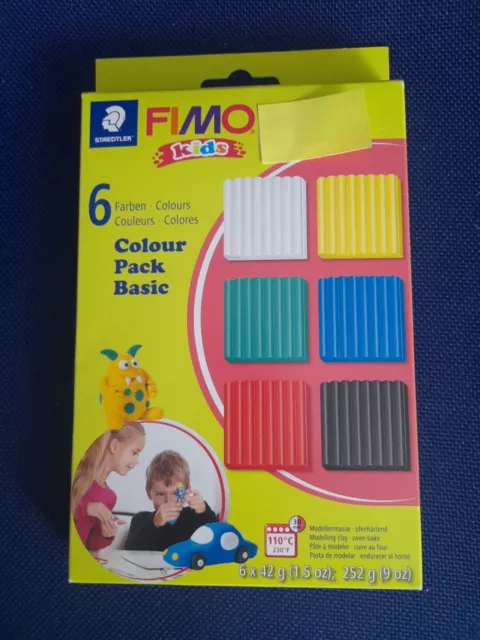 6 x 42 g Modelliermasse, 6 Farben Color,FIMO Kids,Staedtler, Neu