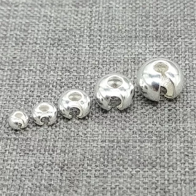 Quetschperlen aus 925er Sterlingsilber, 2,5 mm, 3 mm, 4 mm, 5 mm, 6 mm 3