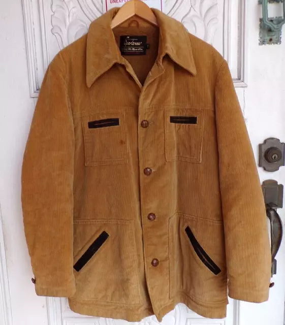 Vintage Sears Sportswear Lined Corduroy Heavy Jacket Coat Men's Size 42 Tall (L)