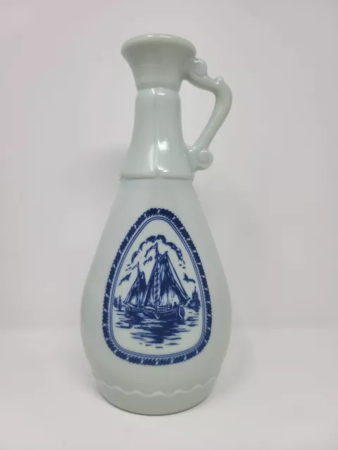 VINTAGE 1963 JIM Beam Whiskey Decanter Bottle Delft Blue Sailboats 3D ...