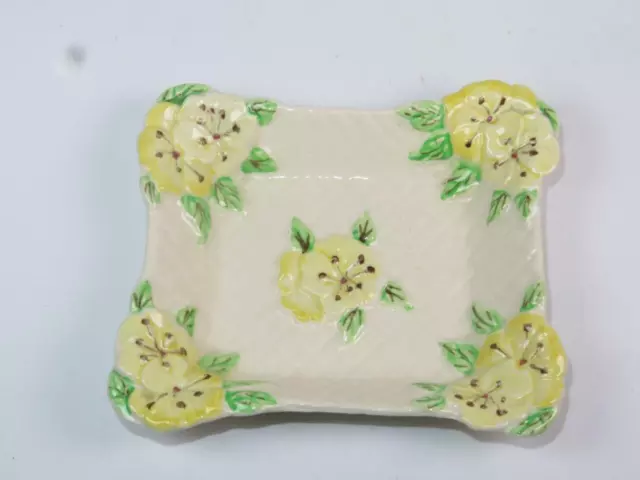 Vintage Brentleigh Oggetto Gingillo Piattino Giallo Fiori Howard Ceramica 1950s