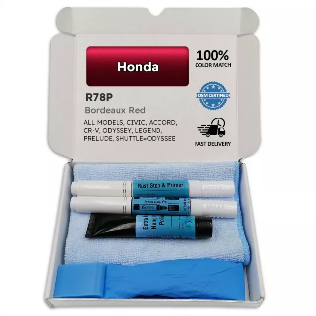 R78P Bordeaux Red Touch Up Paint for Honda CIVIC ACCORD CR V ODYSSEY LEGEND PRE