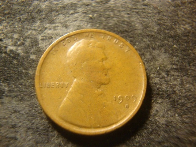 1909-S VDB Fine Bold Lincoln Head Cent Nice Wheat Ears RXR DZX