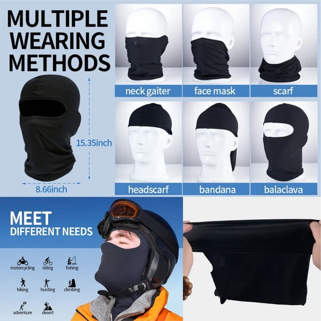 2X Winter Motorrad Sturmhaube Sturmmaske Skimaske Balaclava Kopfhaube Skimütze 16