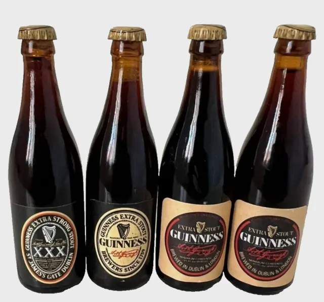 Guinness Miniature Bottles Vintage Set of 4