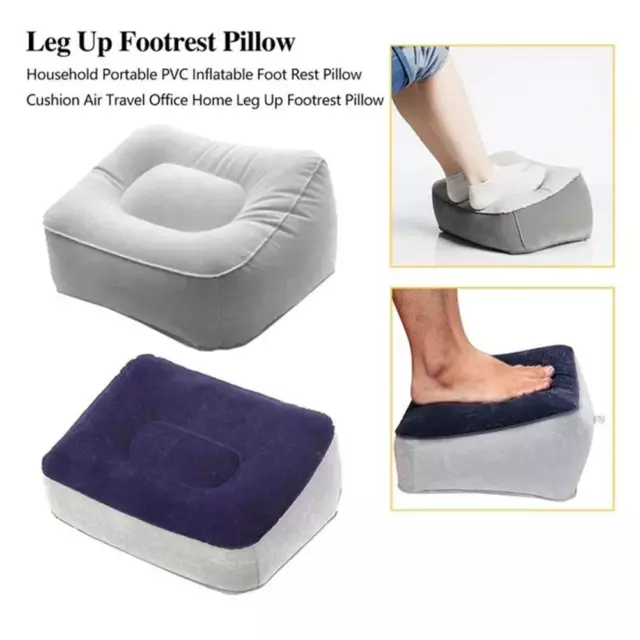 Portable Soft Footrest Pillow PVC Inflatable Foot Rest Folding Pillow Cu