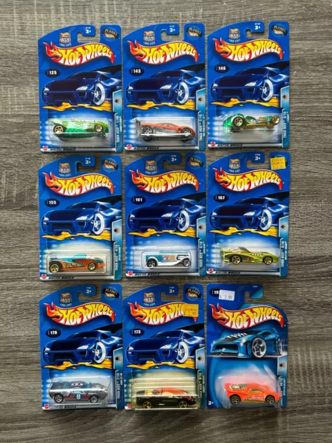 Hot Wheels 2003 NEAR COMPLETE SET of Track Aces Cars x9 of 10! Vintage