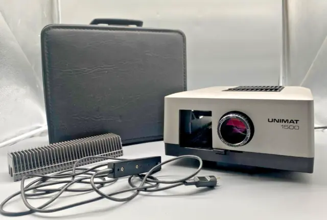 Proyector de diapositivas Zeiss Ikon Unimat 1500 proyector con maleta aparato de demostración proyector