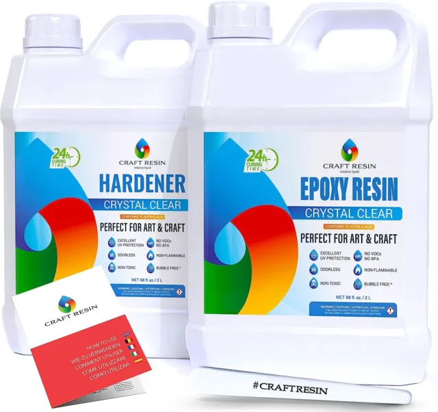 Epoxy Resin Kit Crystal Clear Epoxy Resin Kit & Hardener for DIY Art, Mold Wood