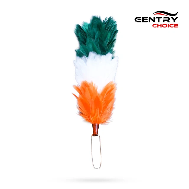 Scottish Glengarry Hat Feather Hackl Green White & Orange Highlander Accessories
