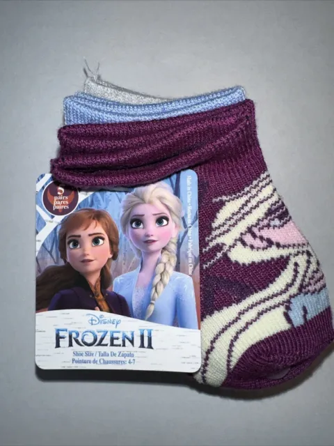 Disney Frozen II toddler socks, sz 4-7c, 10 pair (2 packs of 5)