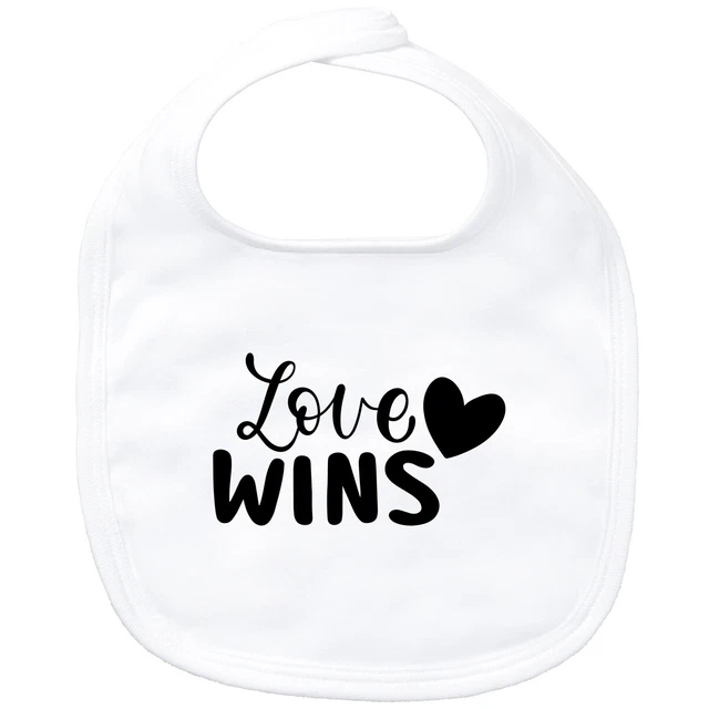 Bavaglino bambino Love wins cuore regalo idea souvenir compleanno collo di Natale