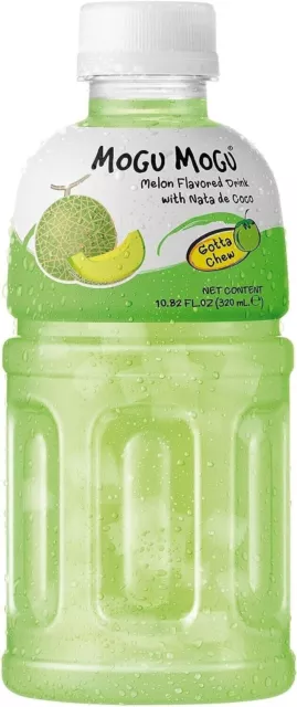 Mogu Mogu Fruity Drink with Nata de Coco Gotta Melon Flavour 320ml (Pack Of 6)