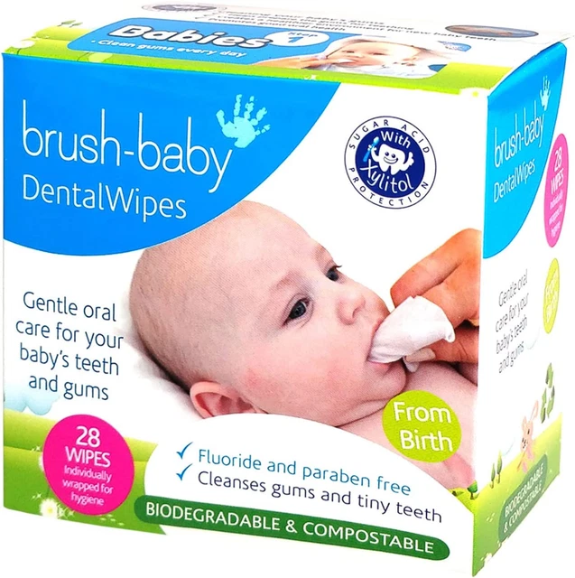 Toallitas dentales con cepillo para bebés, etapa 1 nacimiento, primeros dientes, adecuadas de y