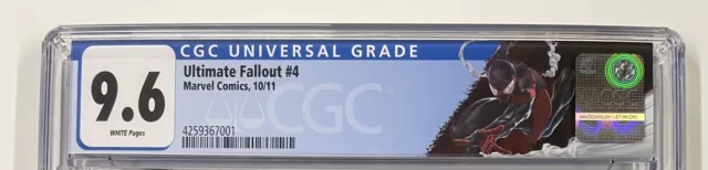 Ultimate Fallout #4. Oct 2011. Marvel. 9.6 Wp Cgc. 1St Print! 1St Miles Morales! 3
