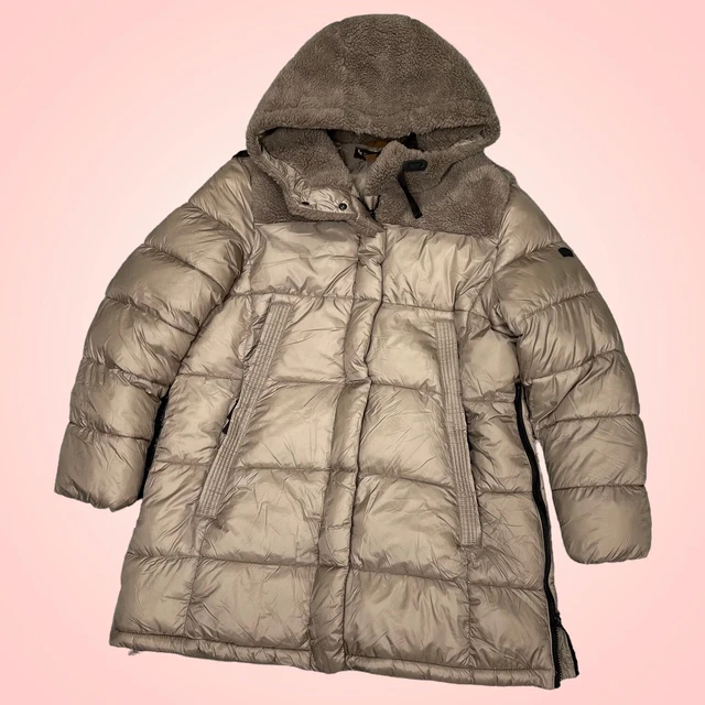 Koolaburra by UGG Mixed Media Sherpa Quilted Parka Hooded Coat Tan Size XL